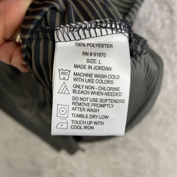 NEW Pebble Beach Men's L Dry-Luxe Performance Polo Shirt Black & Gray Striped - Picture 5 of 7